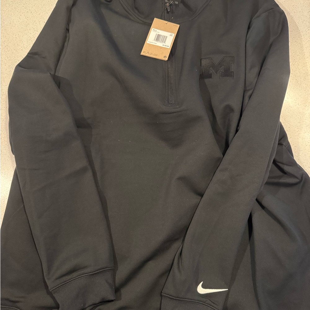 Michigan Nike Black Quarter-Zip Pullover